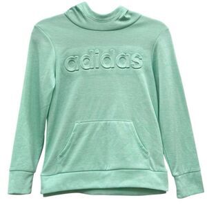 NWT Adidas Hoodie Girls Mint Green Long Sleeve Fleece Lined Hoodie Sweater Large